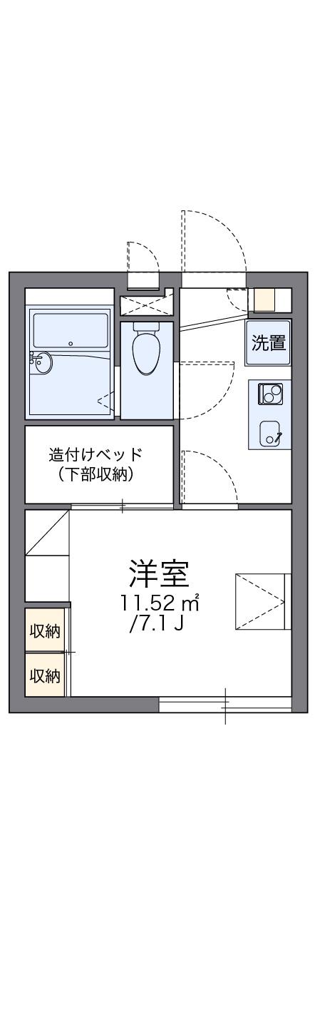 レオパレスセントクレア(1K/2階)の間取り写真