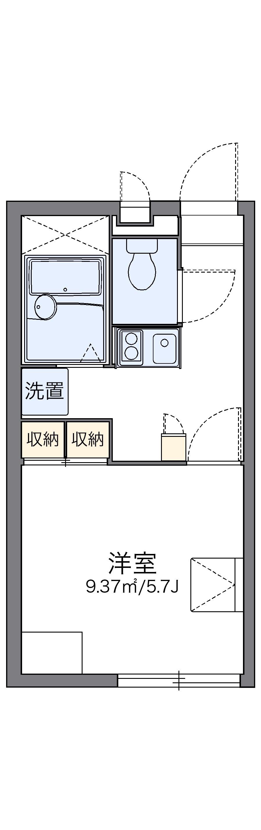 レオパレスネイティブⅢ(1K/1階)の間取り写真