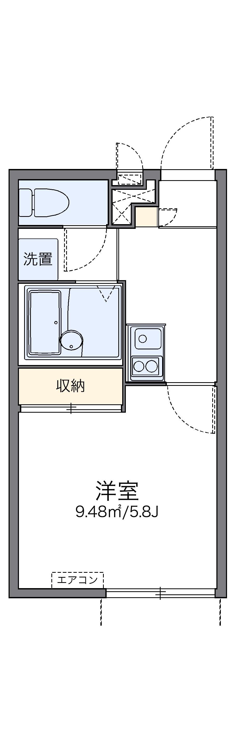 レオパレスルミエール馬場 1階階 間取り