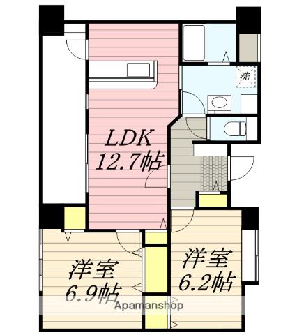 アネシス横浜(2LDK/3階)の間取り写真
