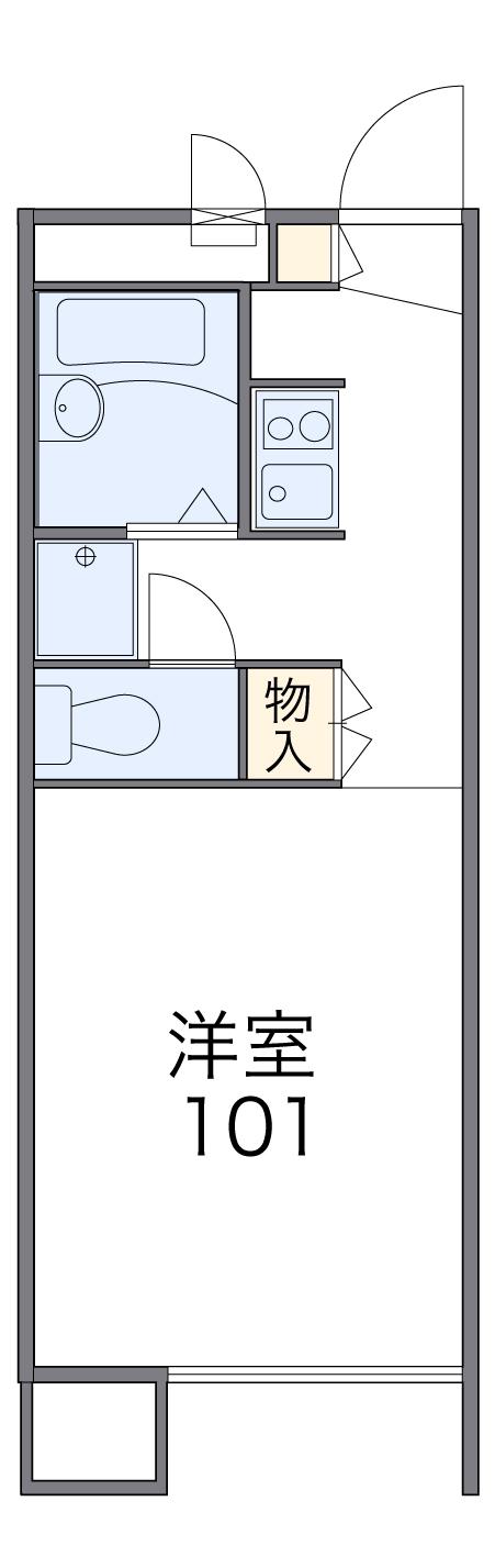 レオパレスセジュール湘南(1K/2階)の間取り写真