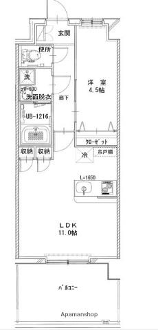 マリブ フラット(1LDK/3階)の間取り写真