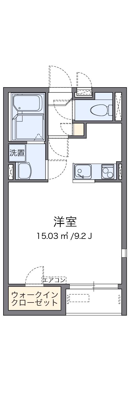レオネクスト鎌倉 台ノ峰荘(1K/1階)の間取り写真