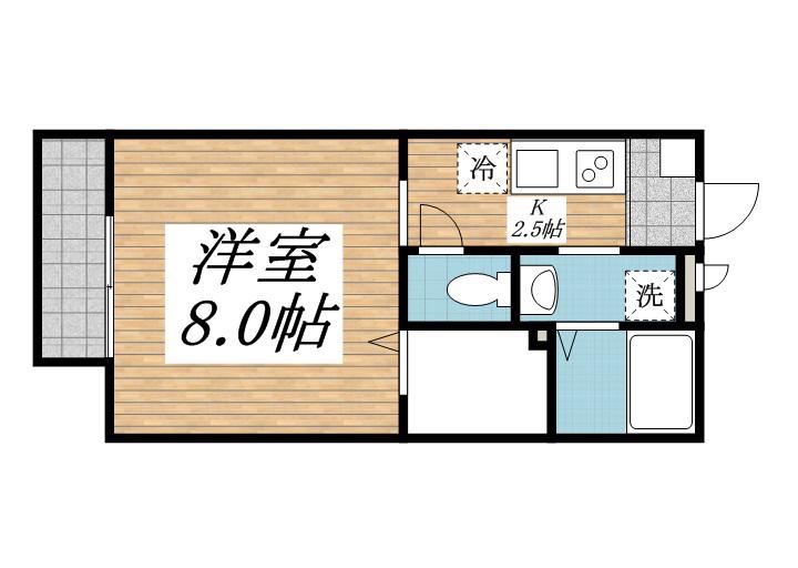ワンズ ウエスト(1K/1階)の間取り写真