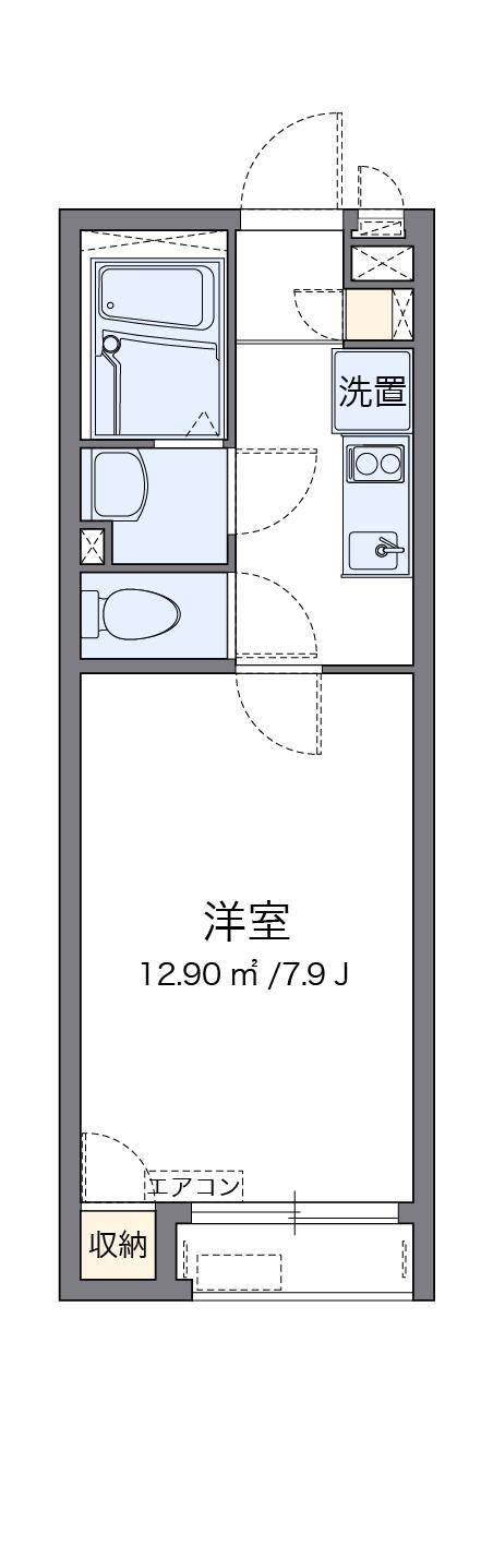 クレイノ桜ソレイユ(1K/2階)の間取り写真