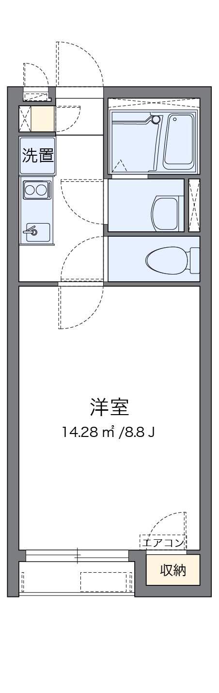 クレイノさんふらわー緑ケ丘(1K/2階)の間取り写真