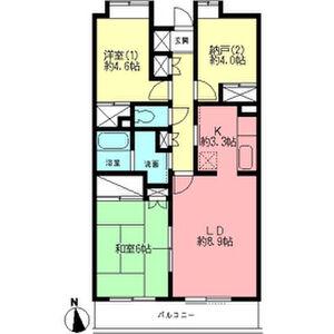 グランドゥール厚木(2SLDK/3階)の間取り写真