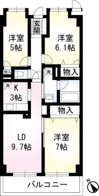 GRAND DWELLER(3LDK/3階)の間取り写真