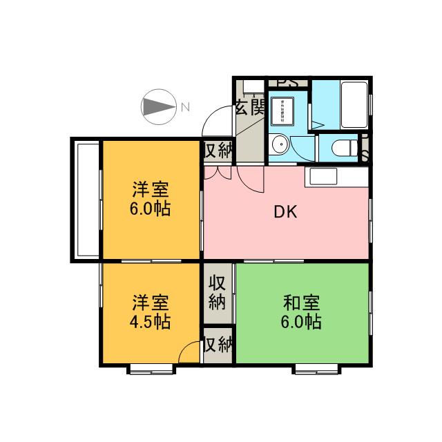 セントラルハウス(3DK/1階)の間取り写真