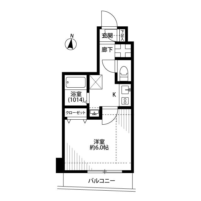プレール・ドゥーク多摩川(1K/5階)の間取り写真