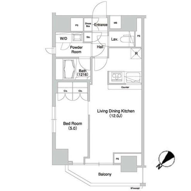 グラマシー横濱関内(1LDK/8階)の間取り写真