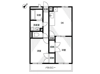 アンプルール フェール ドリーミ(2DK/1階)の間取り写真