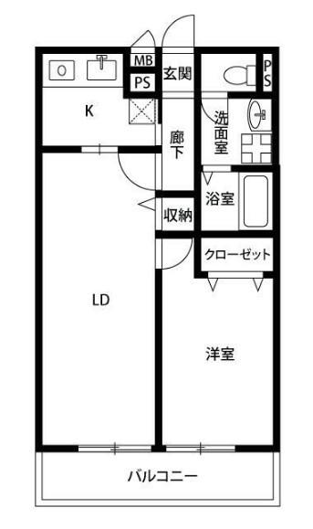 アムールEM(1LDK/2階)の間取り写真