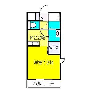 グランソレイユ 二子(1K/1階)の間取り写真