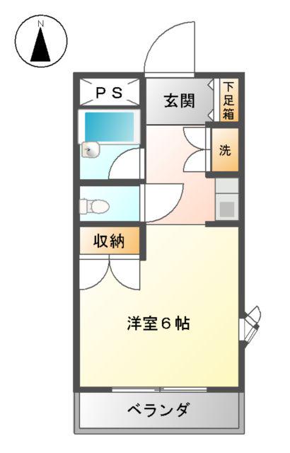 エルガーデン(1K/2階)の間取り写真