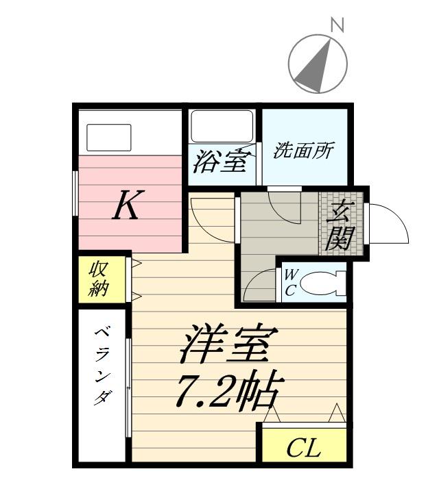 SHUNA台町(1K/2階)の間取り写真