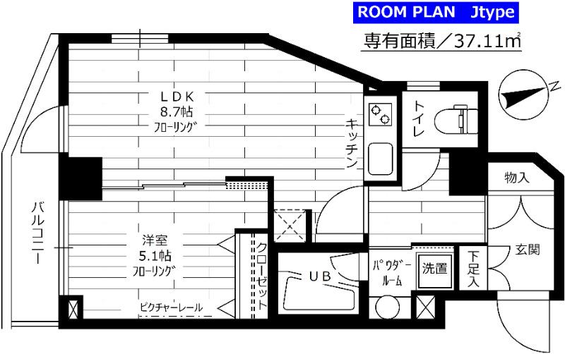ステージファースト蒲田アジールコート(1LDK/5階)の間取り写真