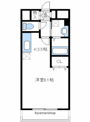 スタービレ海老名(ワンルーム/8階)の間取り写真