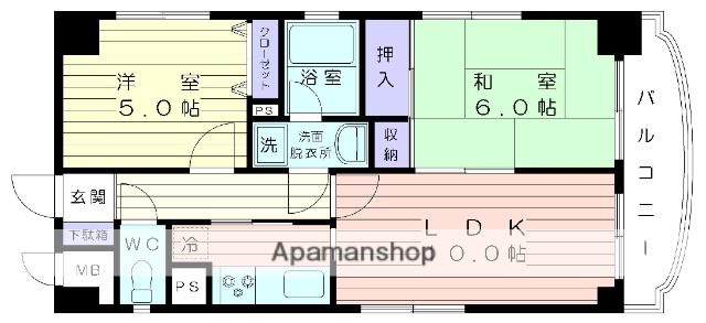 グランディール湘南(2LDK/2階)の間取り写真