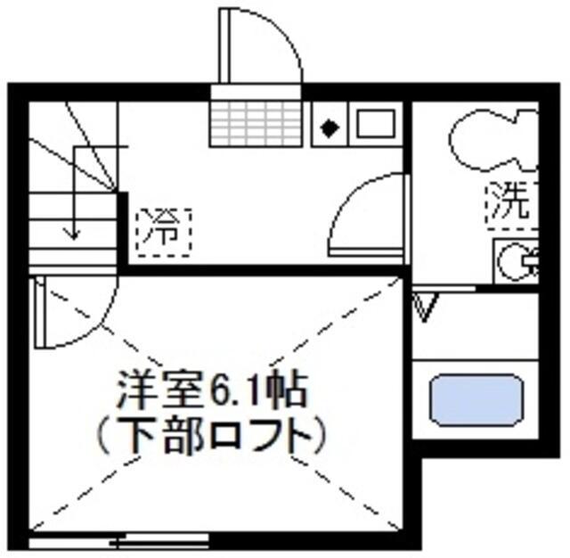 グランドゥール横浜(1K/1階)の間取り写真