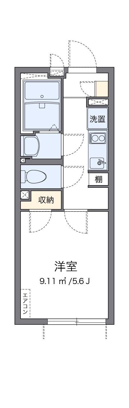 クレイノトルースⅥ(1K/2階)の間取り写真