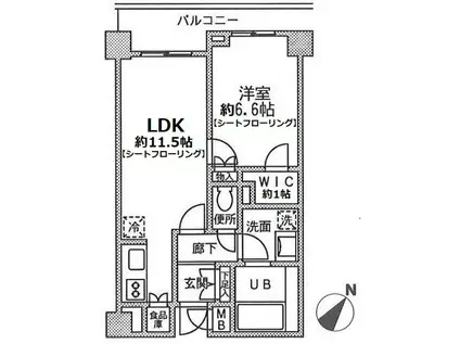 ファインステージ新横浜(1LDK/2階)の間取り写真