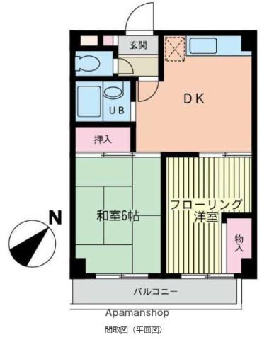 サニーヒル蔵方(2DK/3階)の間取り写真