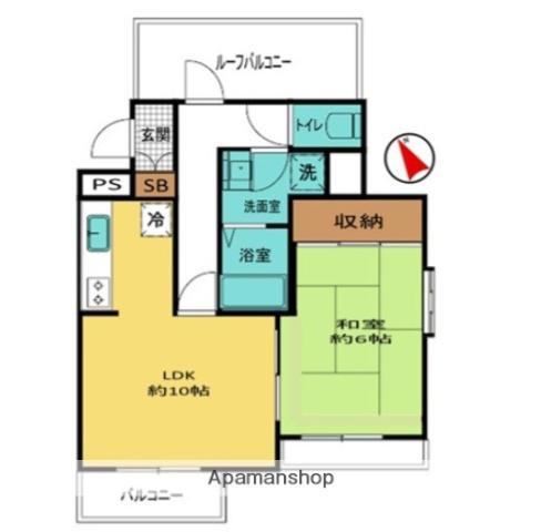 ラフィーヌ横浜片倉町(1LDK/4階)の間取り写真