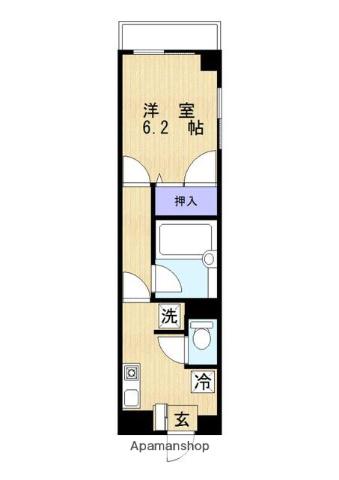 エルミタージュⅢ(1K/4階)の間取り写真