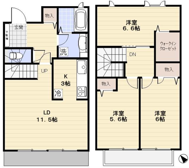 グラシア・フィス北寺尾　Ｆ棟(3LDK)の間取り写真