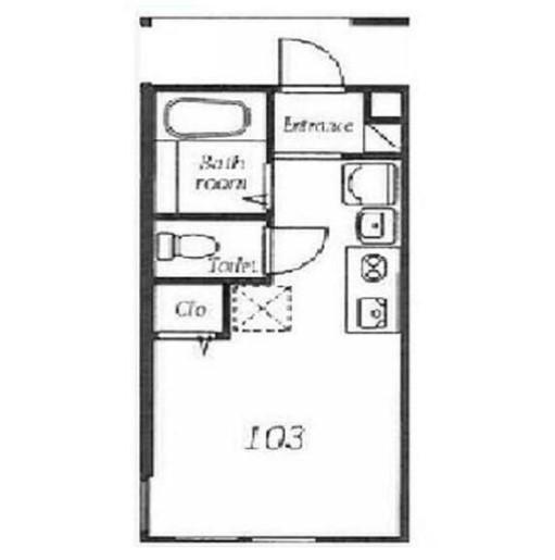 プレミアムコート和田町1(ワンルーム/1階)の間取り写真