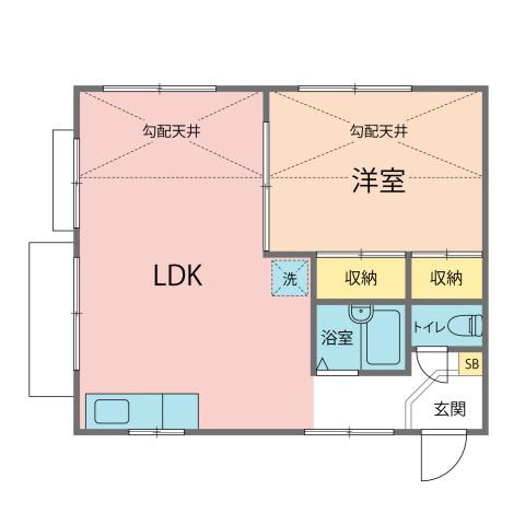 ポートサウスRY(1LDK/4階)の間取り写真