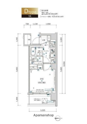 スクエアシティ東神奈川(1K/11階)の間取り写真