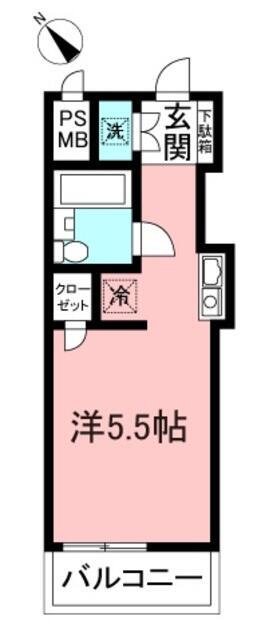 サンホワイト磯子(ワンルーム/5階)の間取り写真