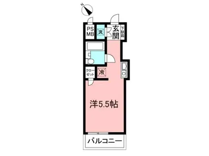 サンホワイト磯子(ワンルーム/4階)の間取り写真