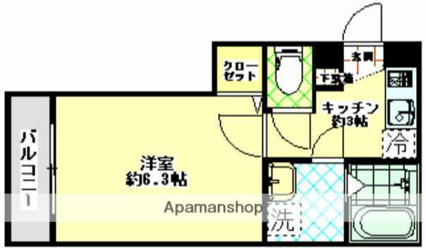 ONE PEACE(1K/2階)の間取り写真
