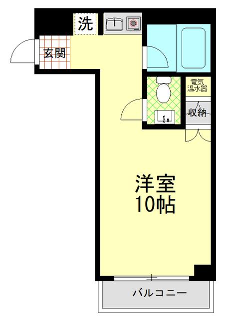 ライオンズマンション台町第二(ワンルーム/6階)の間取り写真