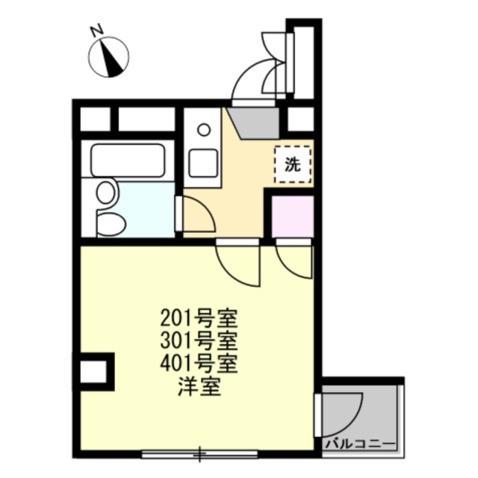 グローバルハイツ赤門(1K/4階)の間取り写真