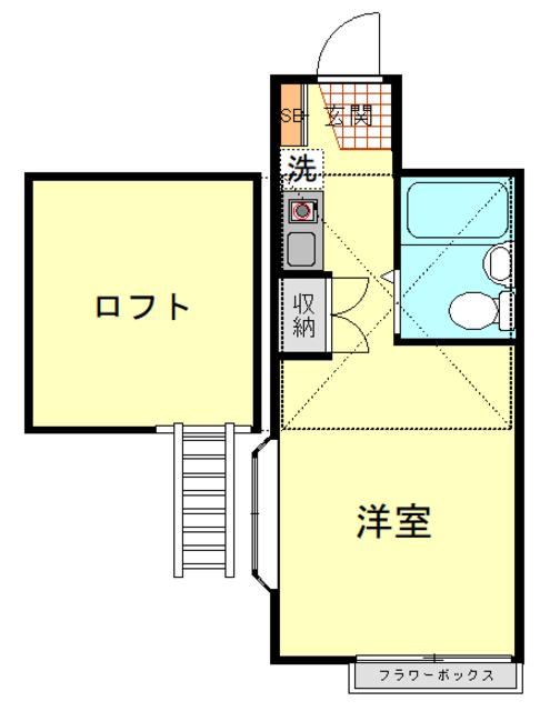 ワイアードヒルズヨコハマ(ワンルーム/2階)の間取り写真