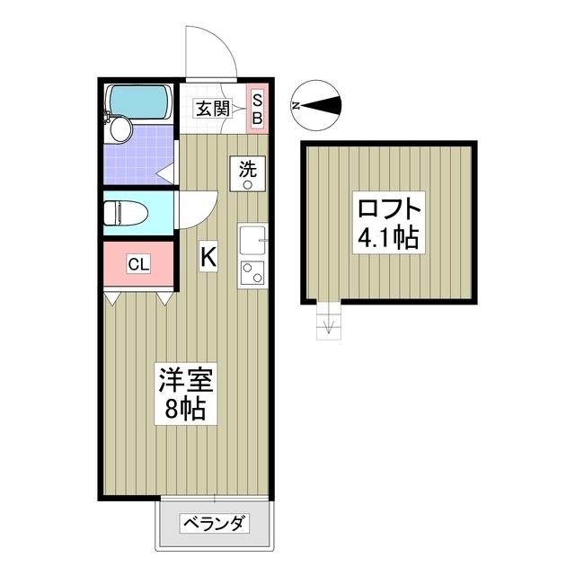 エクセレント三ツ沢B(ワンルーム/2階)の間取り写真