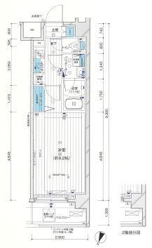 メインステージ横濱黄金町(1K/6階)の間取り写真