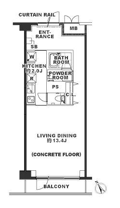 アーバンパーク溝の口(1K/5階)の間取り写真