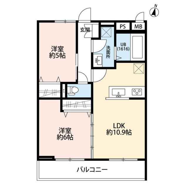 リコルテ湘南Ⅱ(2LDK/3階)の間取り写真