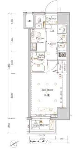 LOG鶴見(1K/4階)の間取り写真