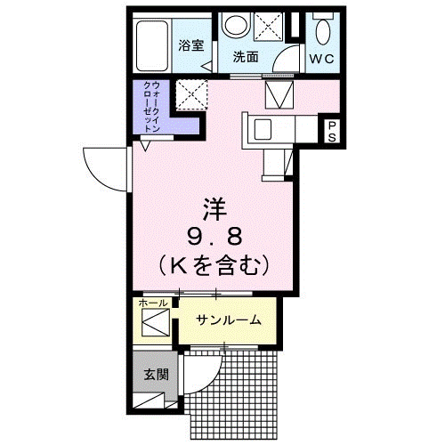 FIT 7CASTLE(1K/1階)の間取り写真