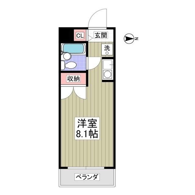 リュミエ本厚木(ワンルーム/1階)の間取り写真