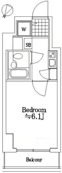 ナイスアーバンスピリッツ横濱吉野町(1K/4階)の間取り写真