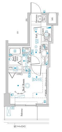 ラフィスタ横浜蒔田Ⅰ(1K/11階)の間取り写真