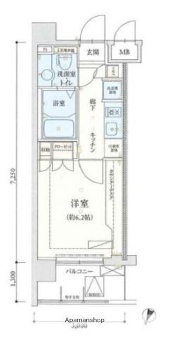 リヴシティ横濱弘明寺(1K/3階)の間取り写真