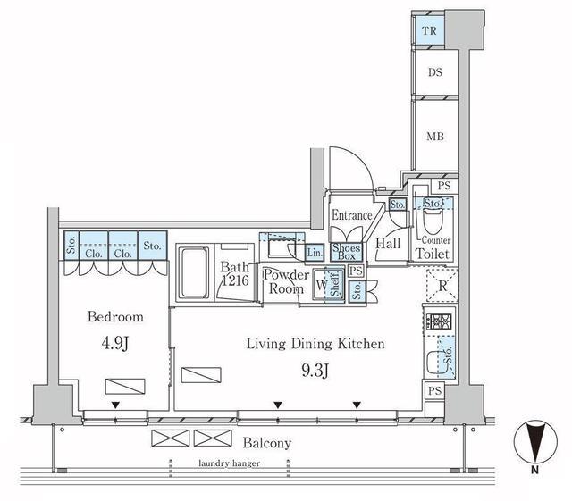ラティエラ武蔵小杉(1LDK/2階)の間取り写真